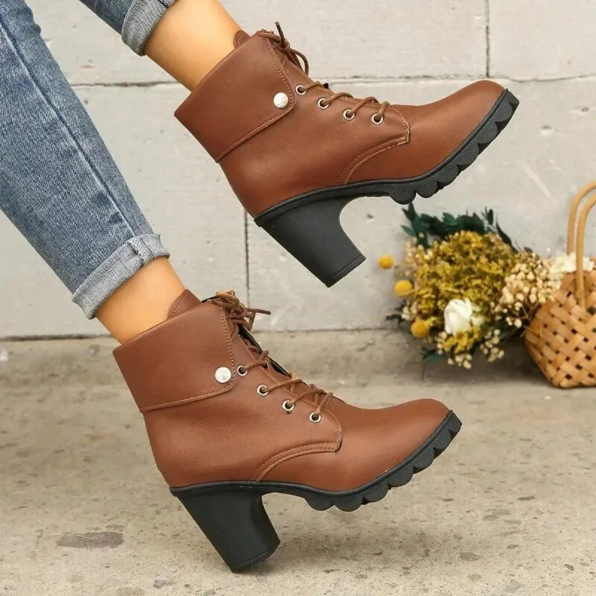 Nuove scarpe da donna caviglia invernale impermeabile Pu stivali da donna di base in gomma solida testa tonda stivali classici p