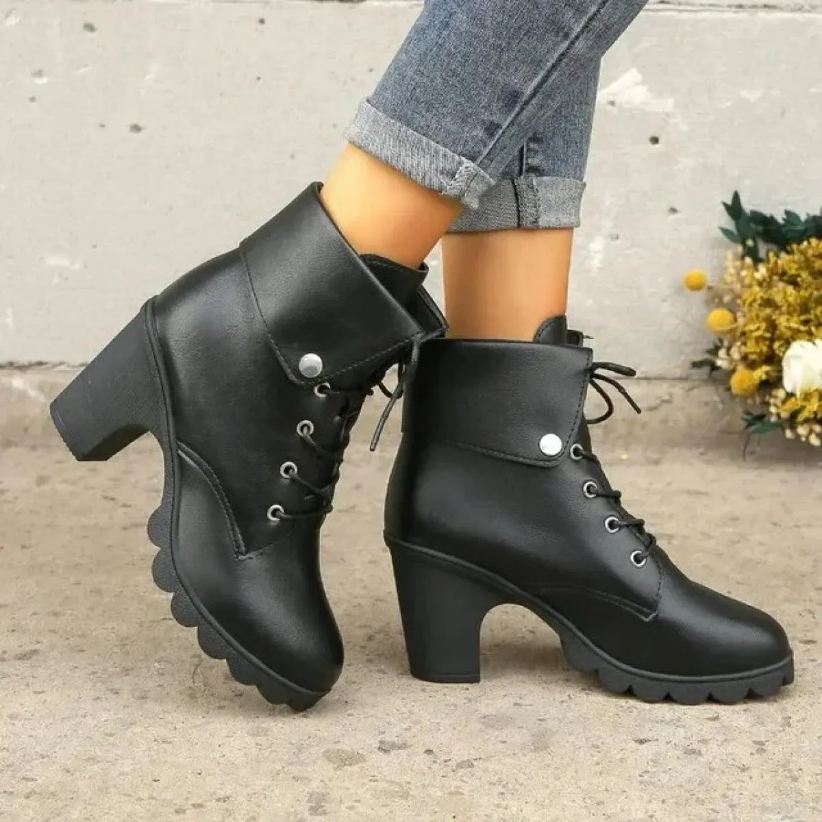Nuove scarpe da donna caviglia invernale impermeabile Pu stivali da donna di base in gomma solida testa tonda stivali classici p