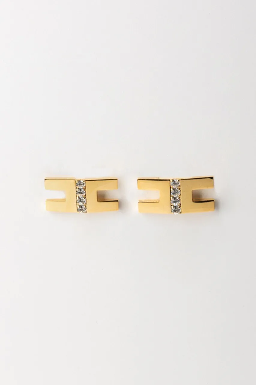 Orecchini CC con strass Oro Giallo