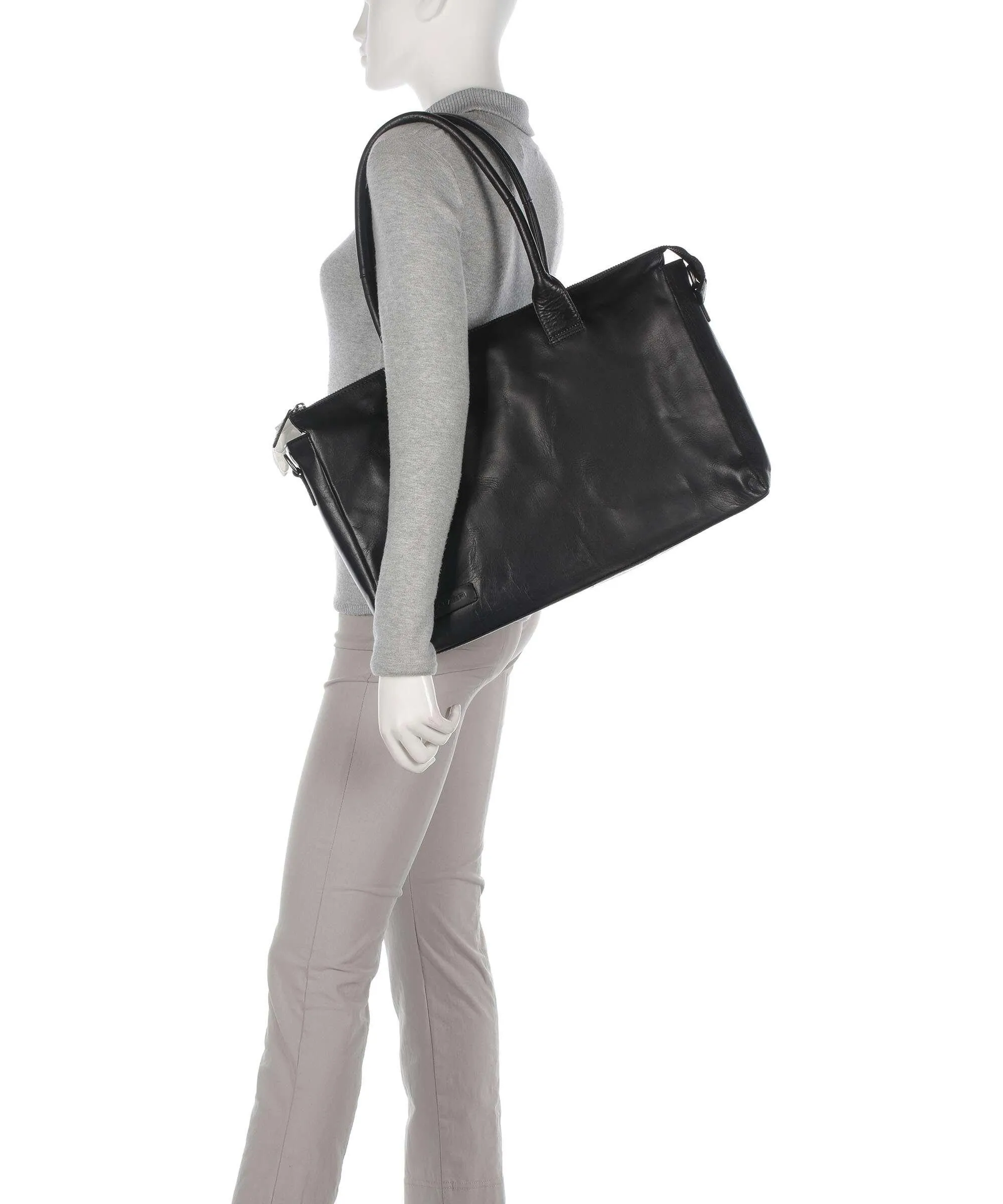  Plevier Rock Copal Borsa shopper 15″ pelle di bufalo nero  