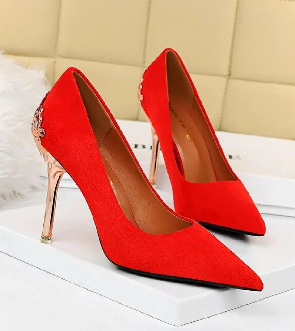 Scarpe da sposa Scarpe da sposa Donna Oro Tacchi alti Décolleté con punta a punta Scarpe da donna Tacco alto Scarpe da donna Zap