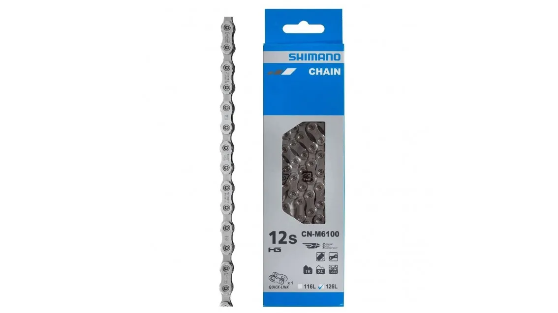 SHIMANO Catena 126 maglie + QuickLink CN-M6100 12v