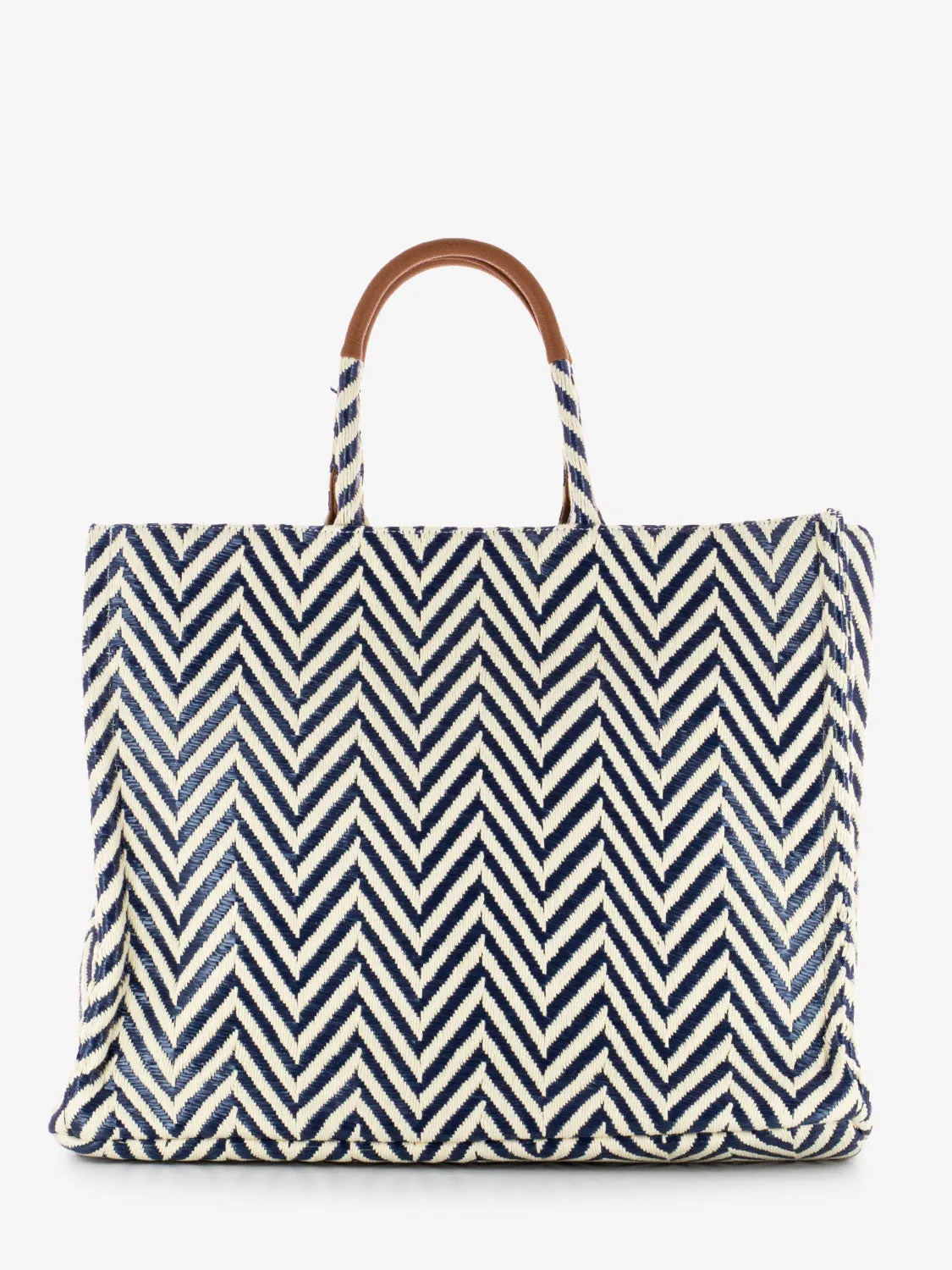 Shopper medium London bianco / blu