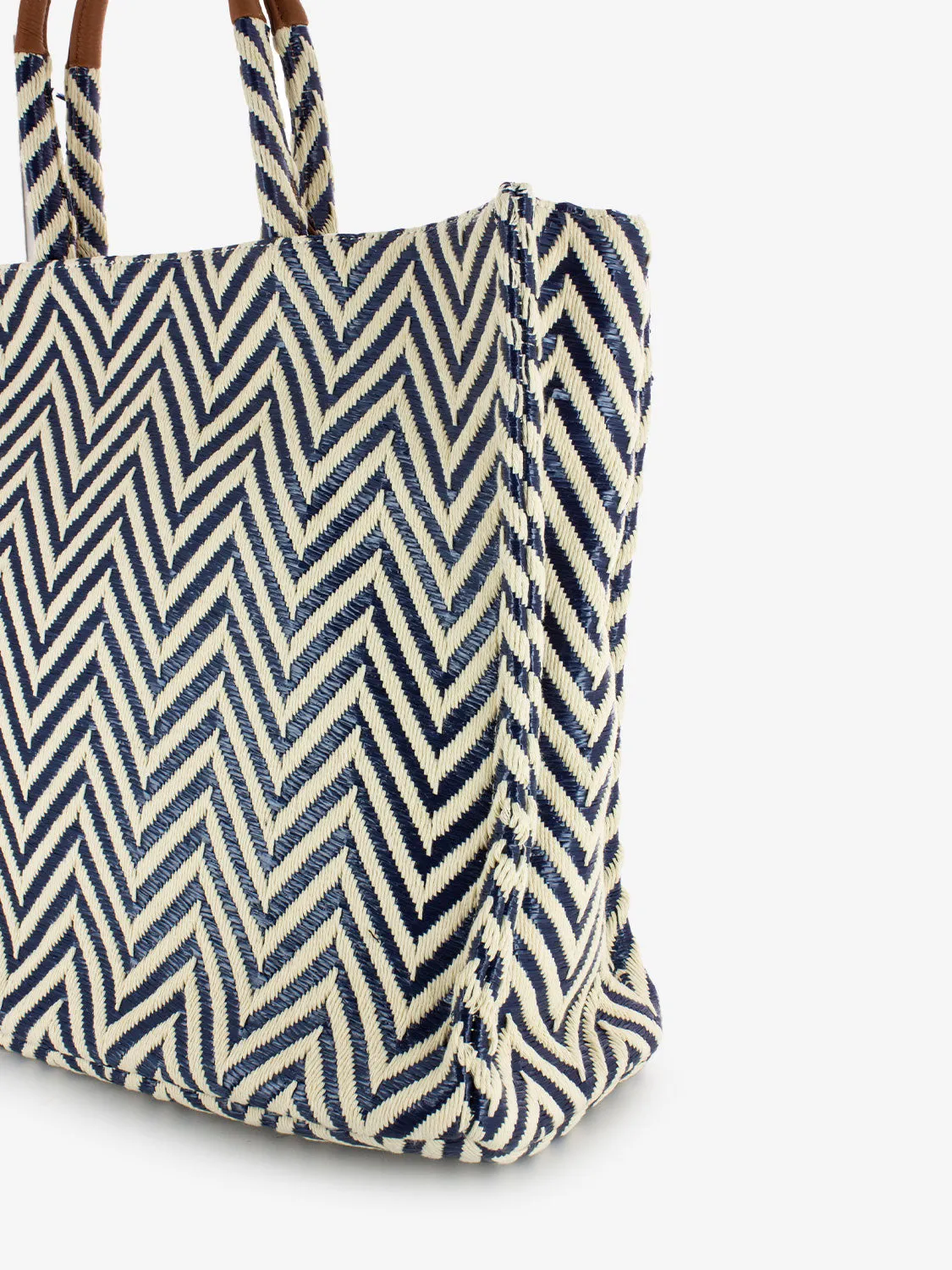 Shopper medium London bianco / blu