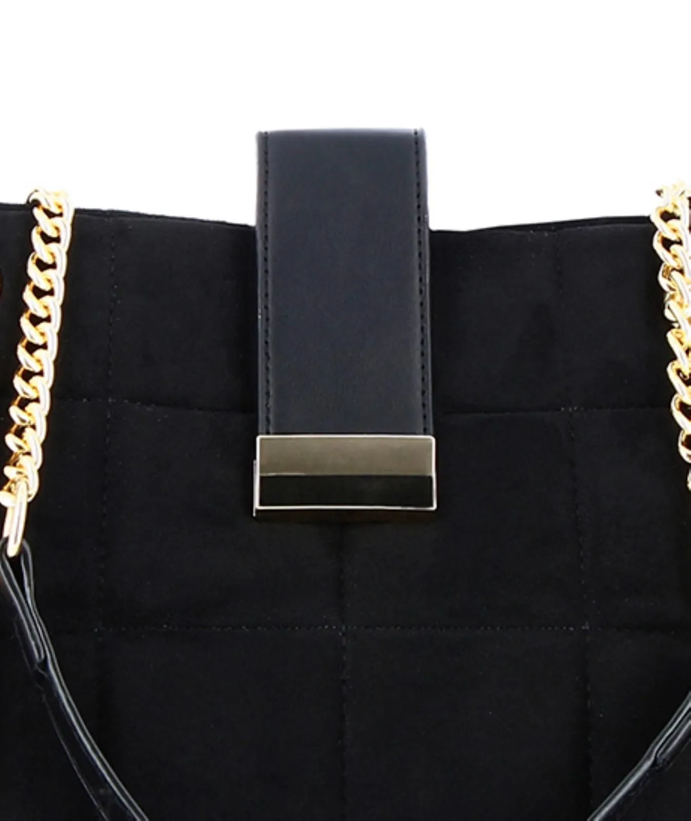 Shopper nera trapuntata con tracolla removibile