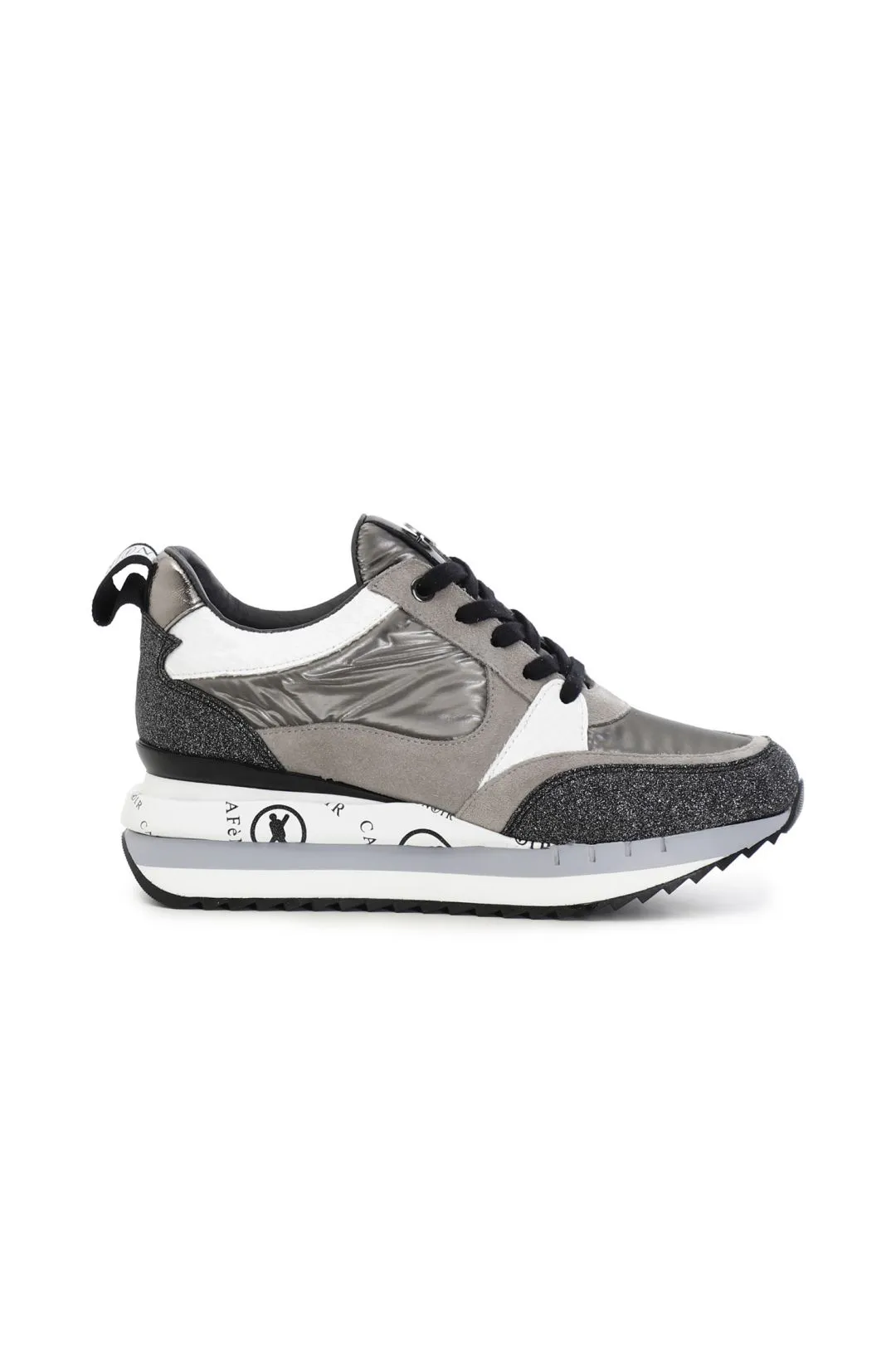 sneakers in nylon e pelle scamosciata