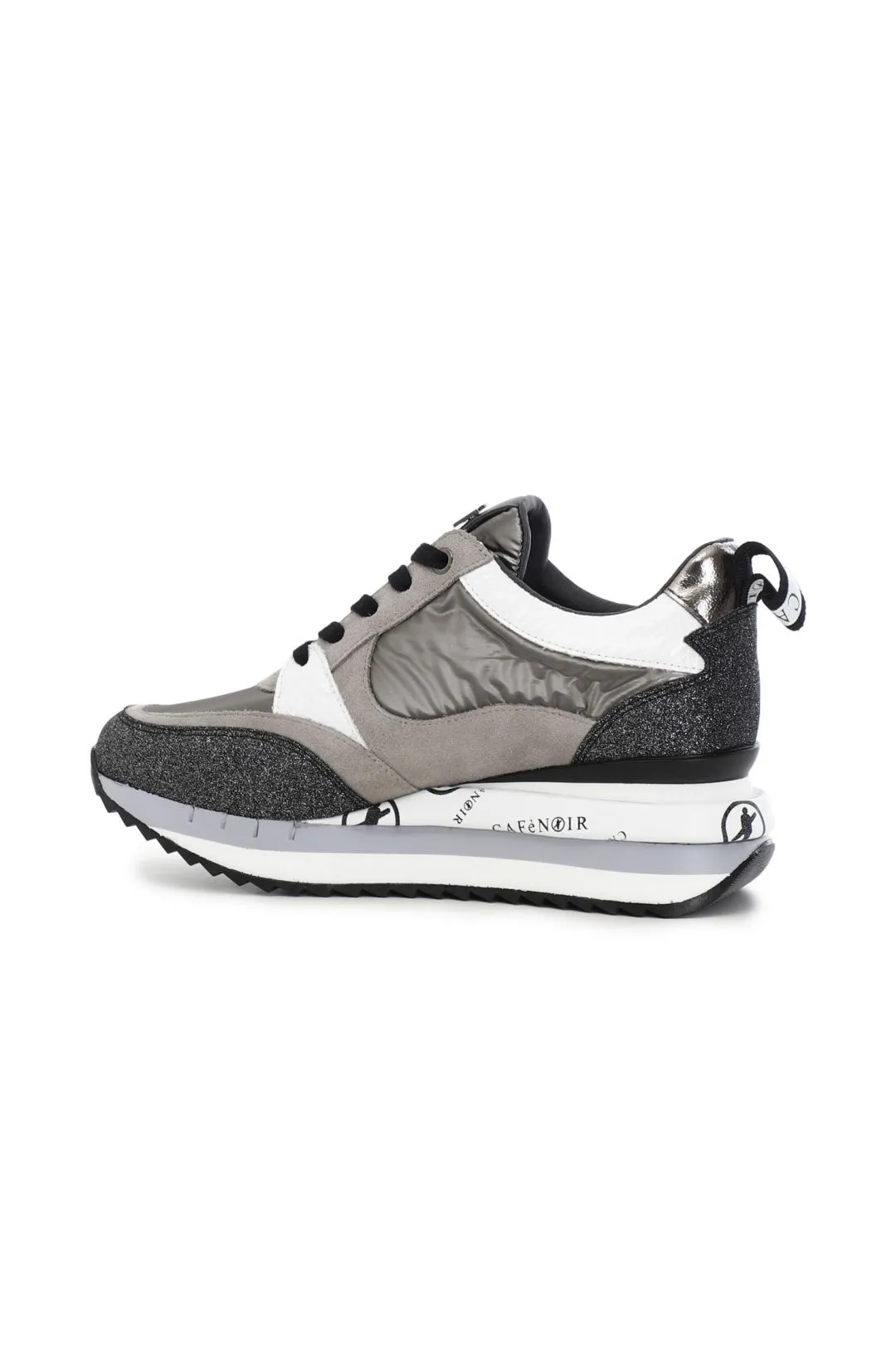 sneakers in nylon e pelle scamosciata