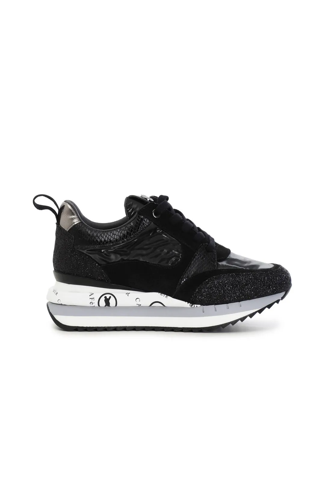 sneakers in nylon e pelle scamosciata