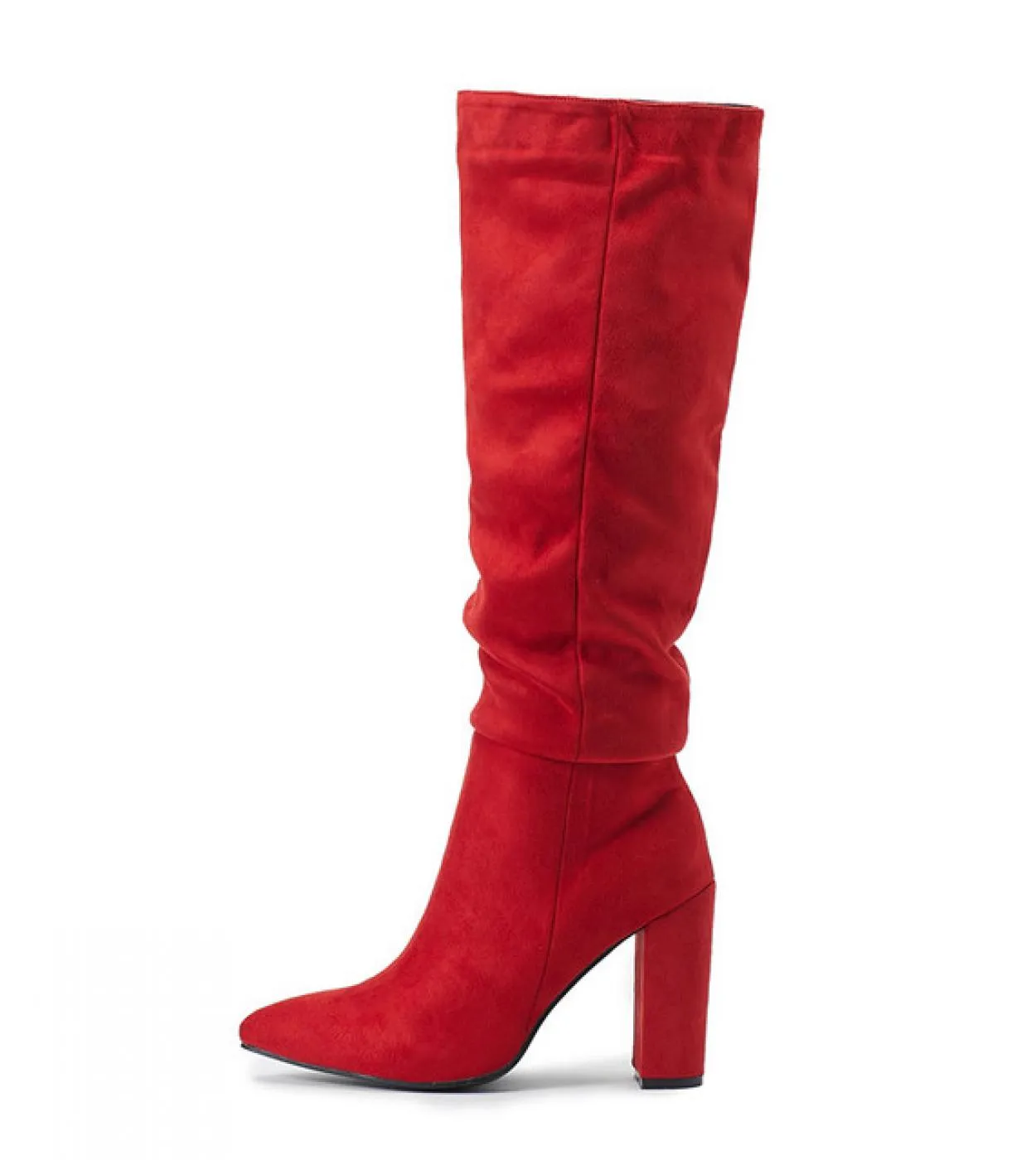 Stivali da donna con pieghe da cowboy western di marca Stivali da donna con tacco alto in camoscio sintetico autunno inverno Sti