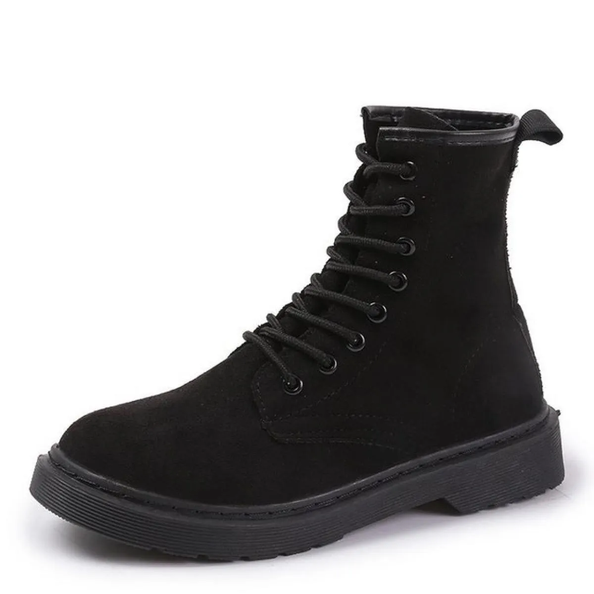 Stivali da donna Scarpe comode con plateau Scarpe basse Stivali da moto casual moda Autunno/inverno Stile britannico Lace Up Nuo