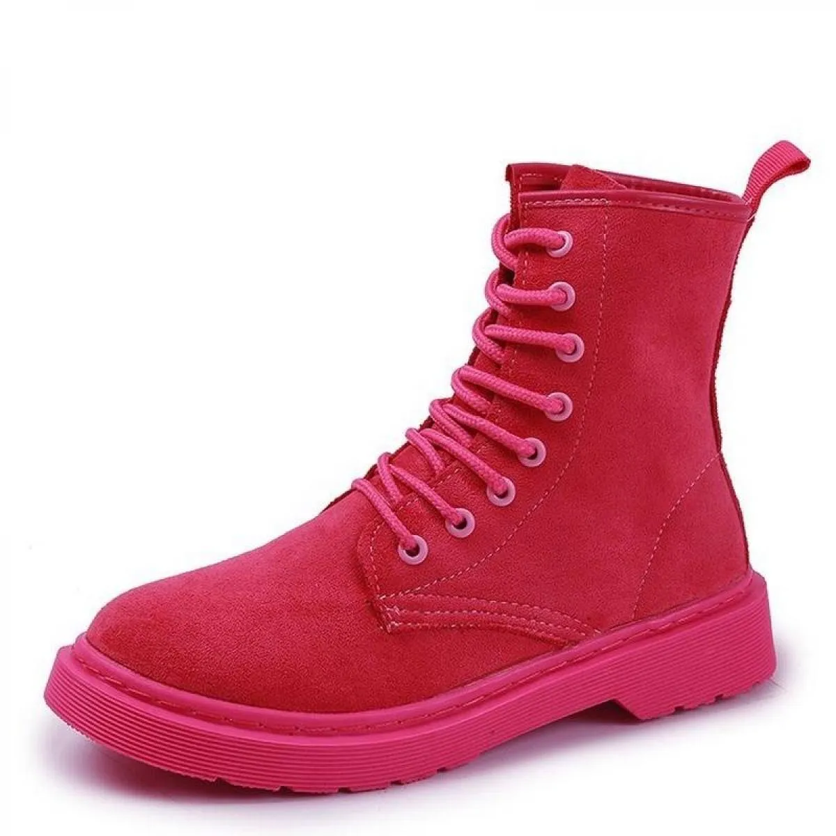 Stivali da donna Scarpe comode con plateau Scarpe basse Stivali da moto casual moda Autunno/inverno Stile britannico Lace Up Nuo