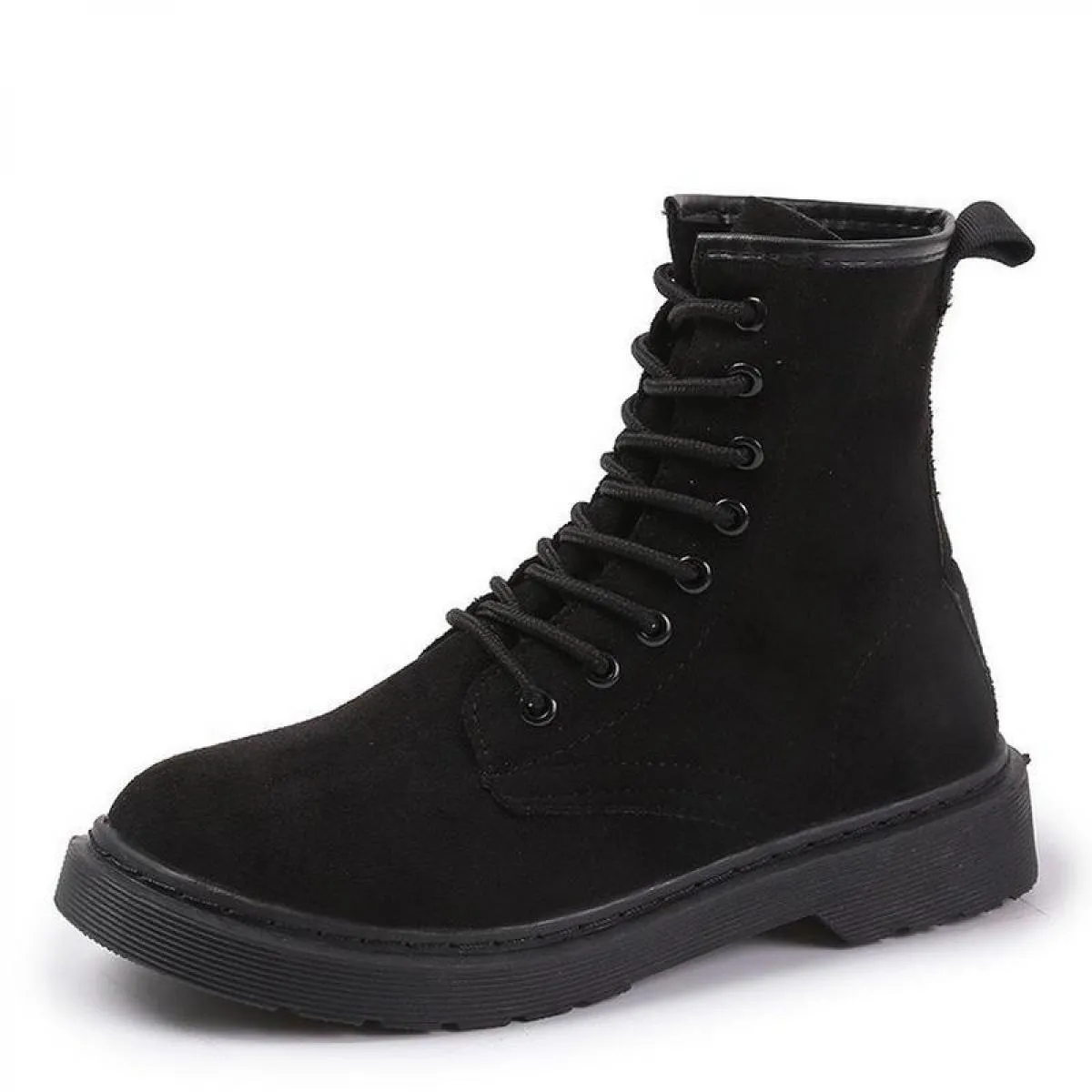 Stivali da donna Scarpe comode con plateau Scarpe basse Stivali da moto casual moda Autunno/inverno Stile britannico Lace Up Nuo