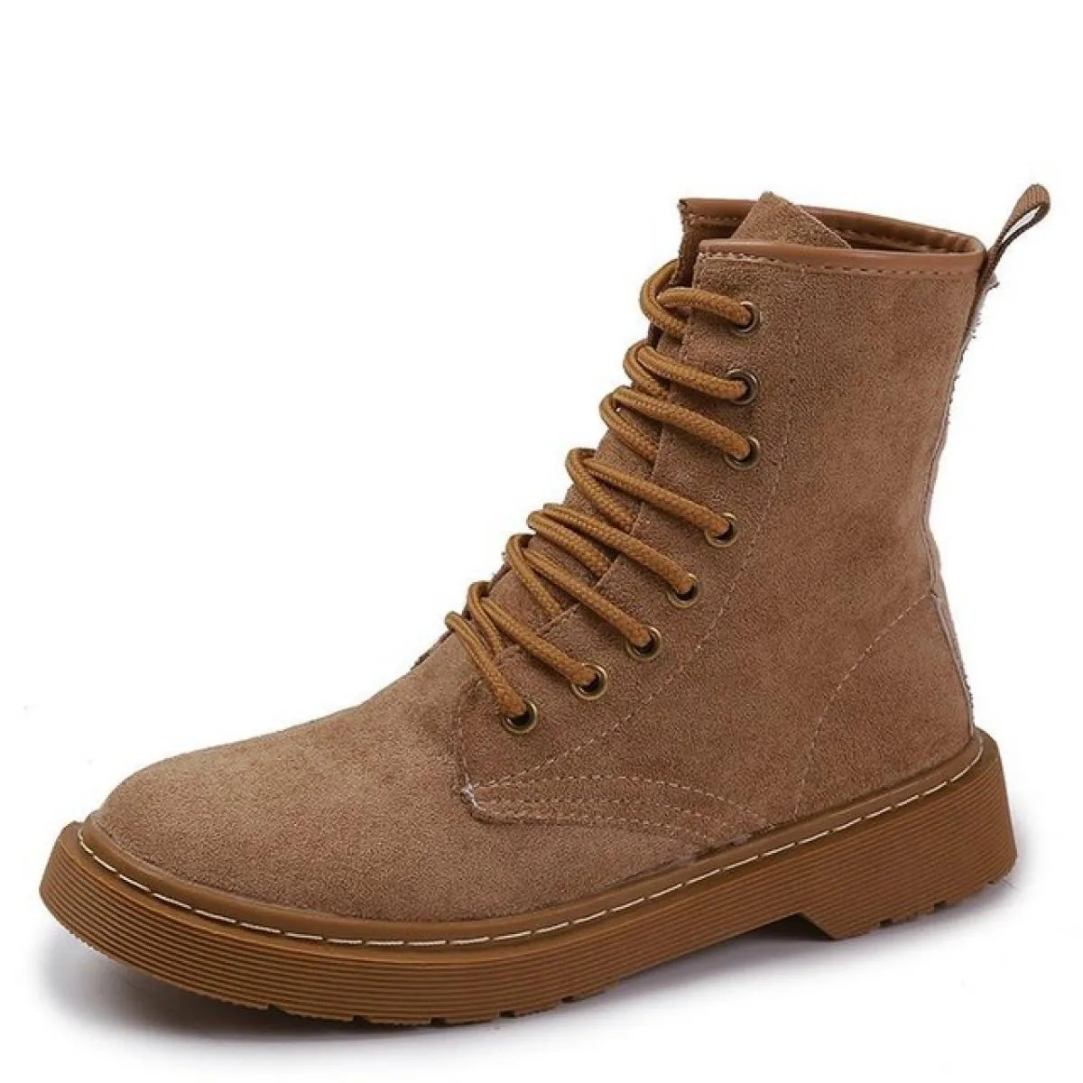 Stivali da donna Scarpe comode con plateau Scarpe basse Stivali da moto casual moda Autunno/inverno Stile britannico Lace Up Nuo