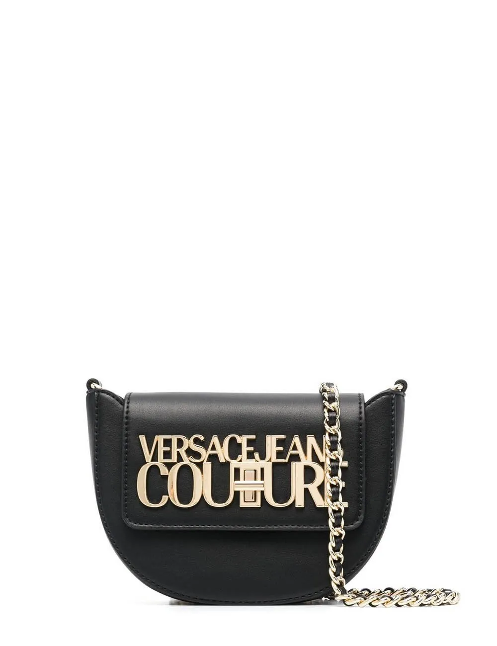 Versace Jeans Couture     Borsa a tracolla con placca logo Nero