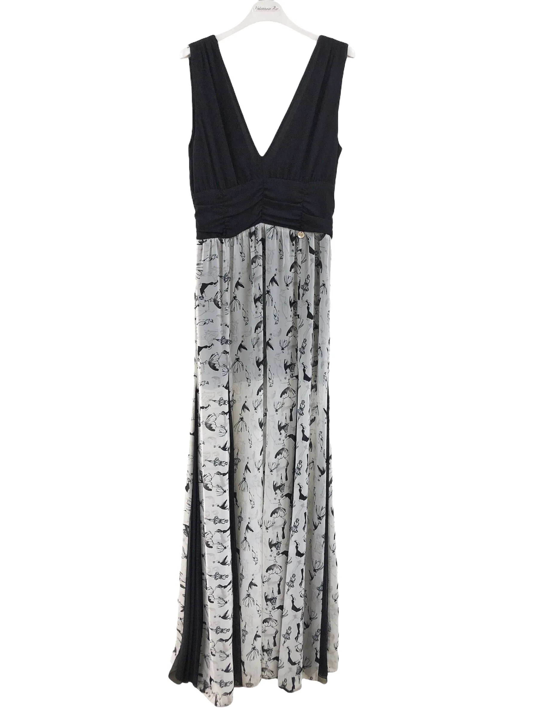 Vestito donna lungo stampa ballerine ANNABELLA