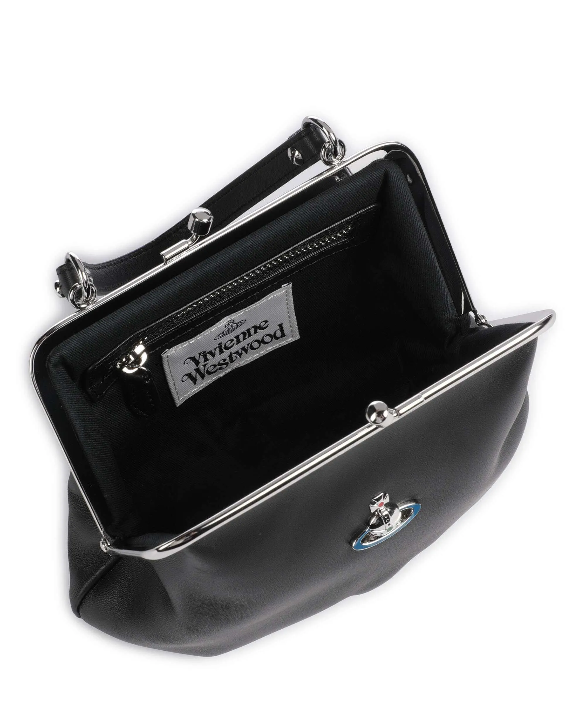  Vivienne Westwood Granny Nappa Leather Borsa a tracolla cuoio di agnello nero  