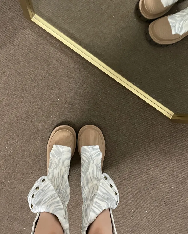 White Cowboy Boots, Women's Short Boots, Over The Knee Boots, Women's Long Boots, Versatile Thick-soled Martin Boots, Kn